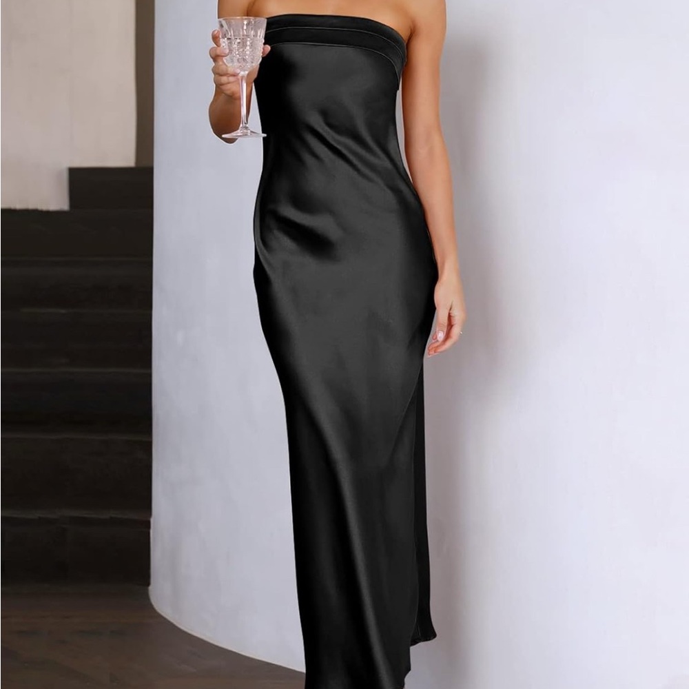 Caracilia Women Summer Strapless Dress (Formal Wedding Guest Dress)